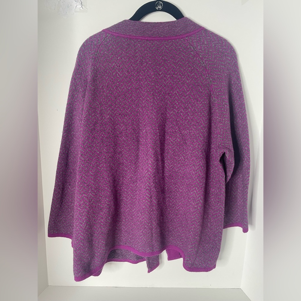 Talbots Cashmere Wool Blend Cardigan Sweater Button Front Purple Size XL - Picture 7 of 8